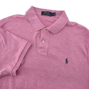 Polo Ralph Lauren Mens Large Pink Heather Short Sleeve Cotton Polo Shirt L